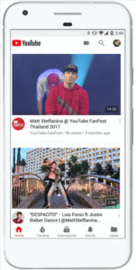 youtube app with new logo and design