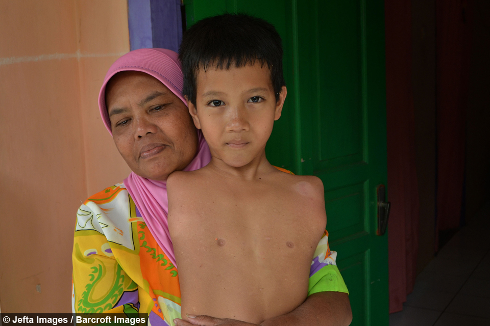 Tiyo Satrio with his Mother